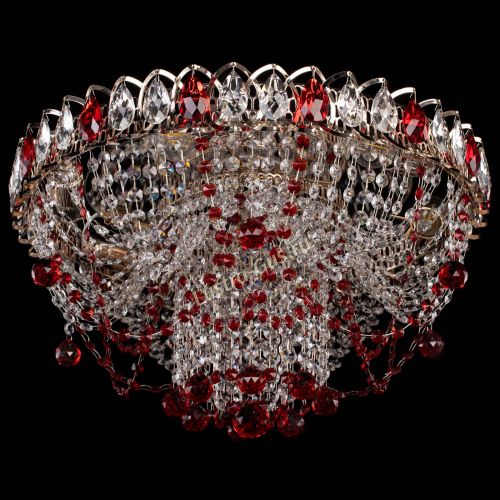 Люстра Водоворот Ольга шар красная в Подольске Гусь Хрустальный