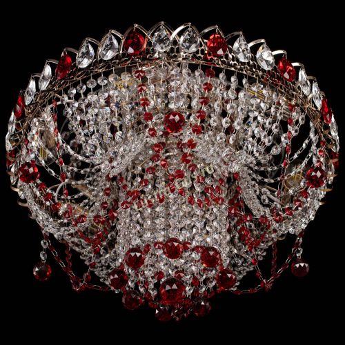 Люстра Водоворот Ольга шар красная в Подольске Гусь Хрустальный