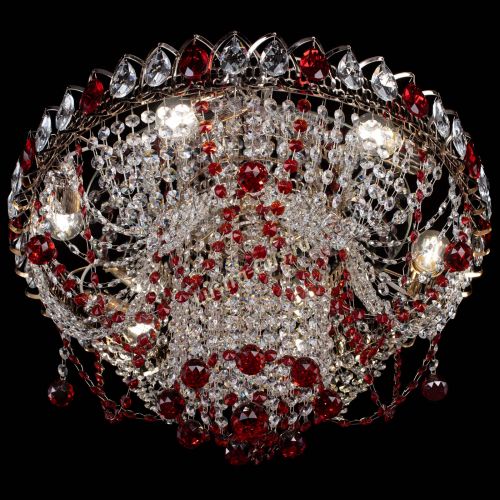 Люстра Водоворот Ольга шар красная в Подольске Гусь Хрустальный