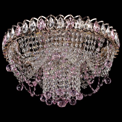 Люстра Водоворот Ольга шар розовая в Подольске Гусь Хрустальный