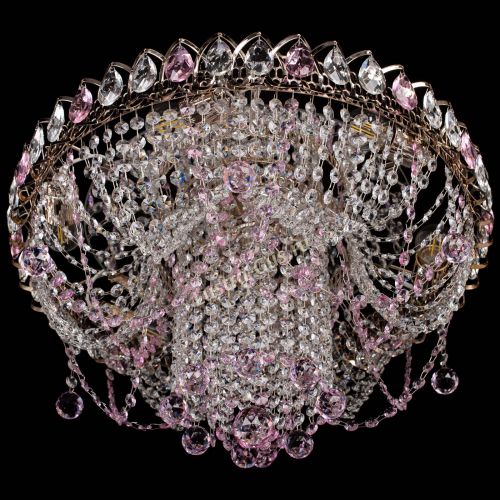 Люстра Водоворот Ольга шар розовая в Подольске Гусь Хрустальный