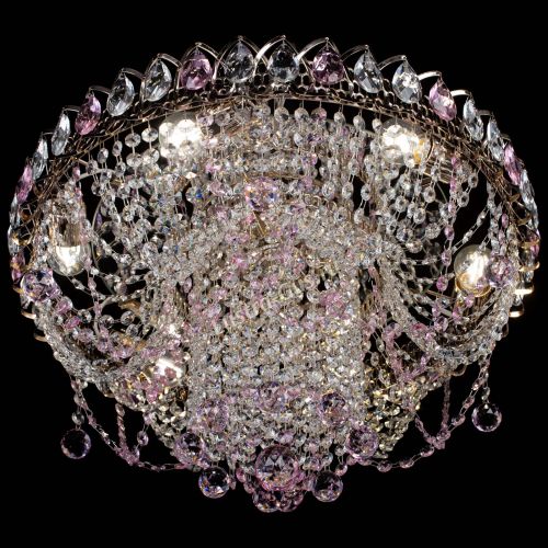 Люстра Водоворот Ольга шар розовая в Подольске Гусь Хрустальный