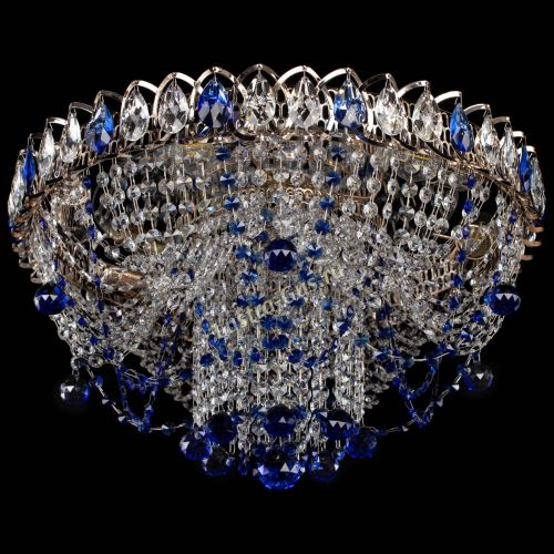 Люстра Водоворот Ольга шар синяя в Подольске Гусь Хрустальный