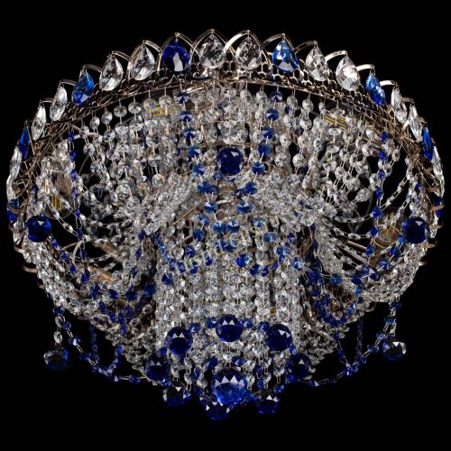 Люстра Водоворот Ольга шар синяя в Подольске Гусь Хрустальный