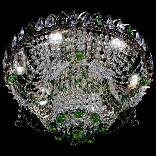 Люстра Водоворот Ольга шар зеленая в Подольске Гусь Хрустальный