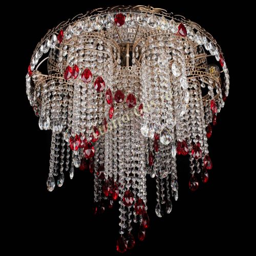 Люстра Вьюга красная в Подольске Гусь Хрустальный