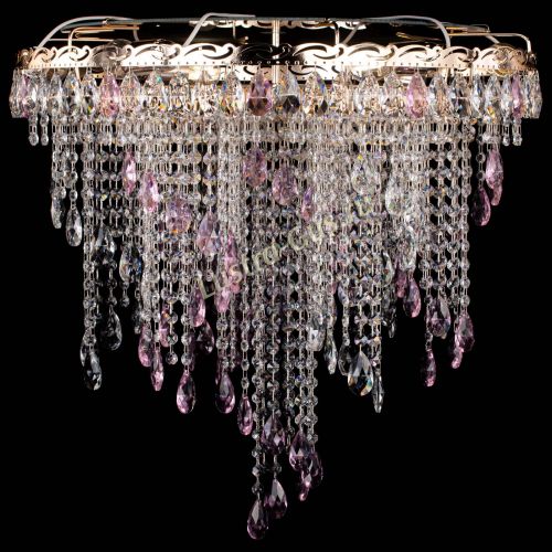 Люстра Вьюга розовая в Подольске Гусь Хрустальный