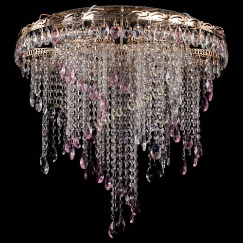 Люстра Вьюга розовая в Подольске Гусь Хрустальный