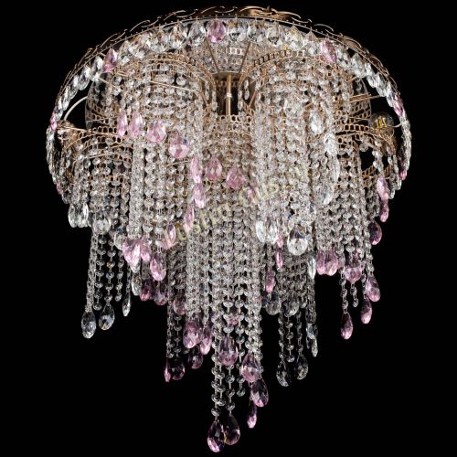 Люстра Вьюга розовая в Подольске Гусь Хрустальный