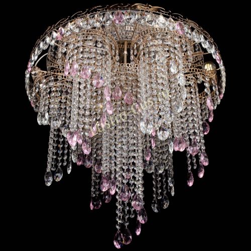 Люстра Вьюга розовая в Подольске Гусь Хрустальный
