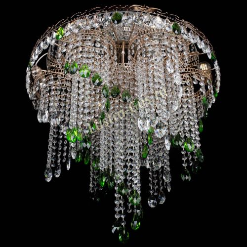 Люстра Вьюга зеленая в Подольске Гусь Хрустальный