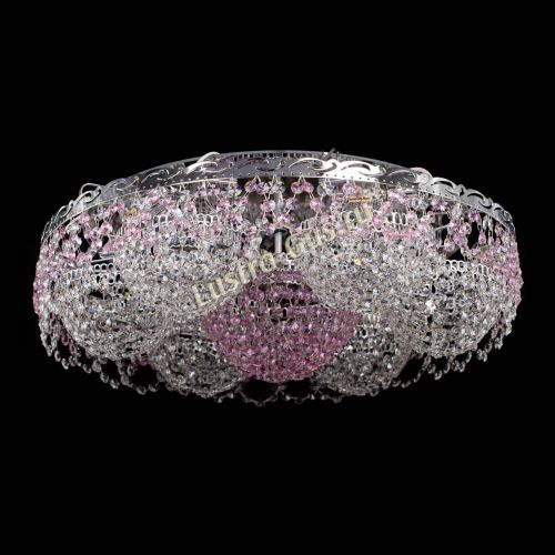 Люстра Вьюга №3 розовая в Подольске Гусь Хрустальный