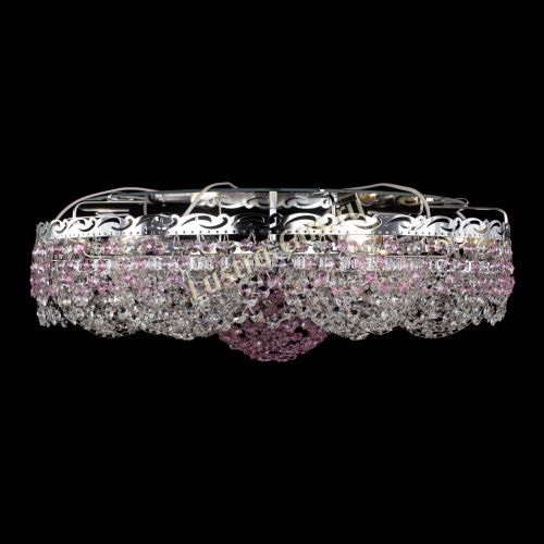 Люстра Вьюга №3 розовая в Подольске Гусь Хрустальный