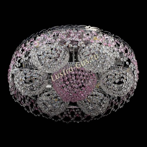 Люстра Вьюга №3 розовая в Подольске Гусь Хрустальный