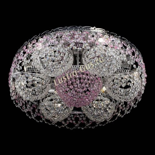 Люстра Вьюга №3 розовая в Подольске Гусь Хрустальный