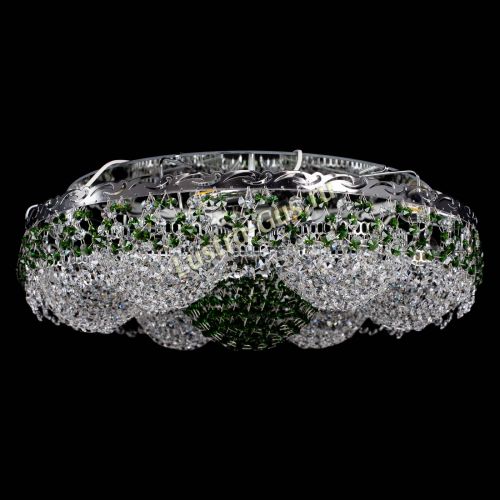 Люстра Вьюга №3 зеленая в Подольске Гусь Хрустальный