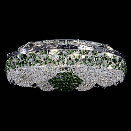 Люстра Вьюга №3 зеленая в Подольске Гусь Хрустальный