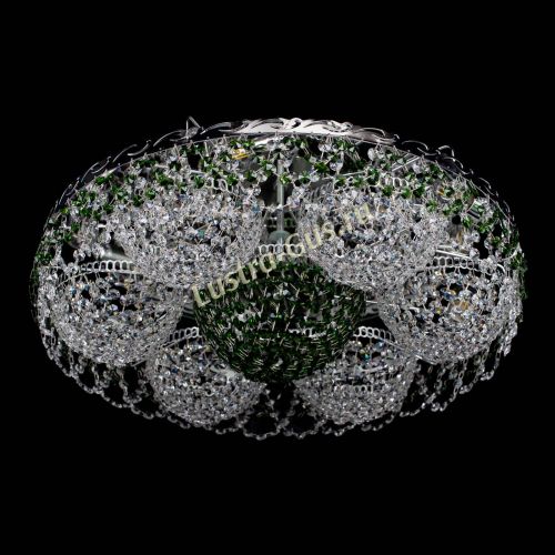 Люстра Вьюга №3 зеленая в Подольске Гусь Хрустальный