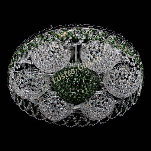 Люстра Вьюга №3 зеленая в Подольске Гусь Хрустальный