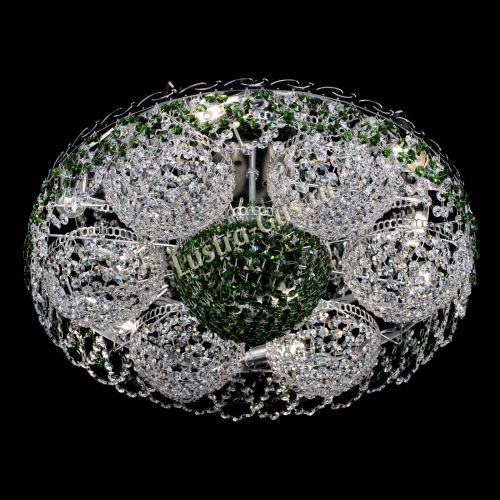 Люстра Вьюга №3 зеленая в Подольске Гусь Хрустальный