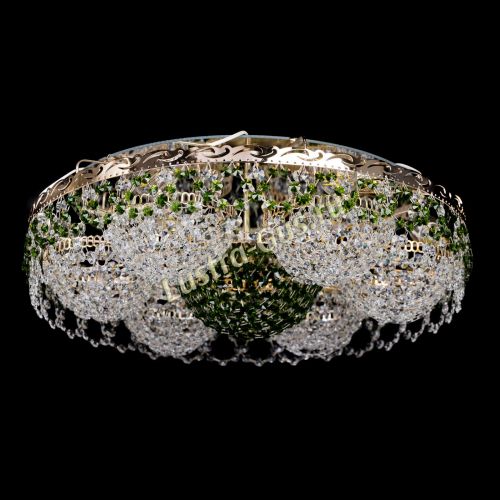 Люстра Вьюга №3 зеленая в Подольске Гусь Хрустальный