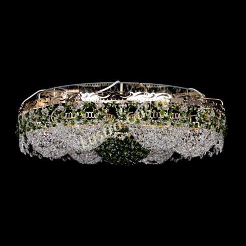 Люстра Вьюга №3 зеленая в Подольске Гусь Хрустальный