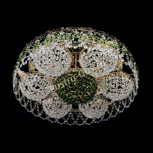 Люстра Вьюга №3 зеленая в Подольске Гусь Хрустальный