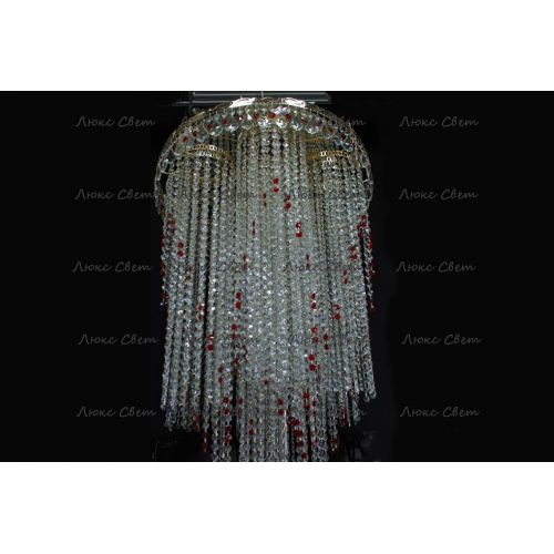 Люстра Вьюга длинная красная в Подольске Гусь Хрустальный