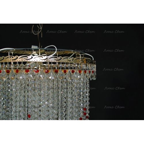 Люстра Вьюга длинная красная в Подольске Гусь Хрустальный