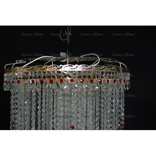 Люстра Вьюга длинная красная в Подольске Гусь Хрустальный