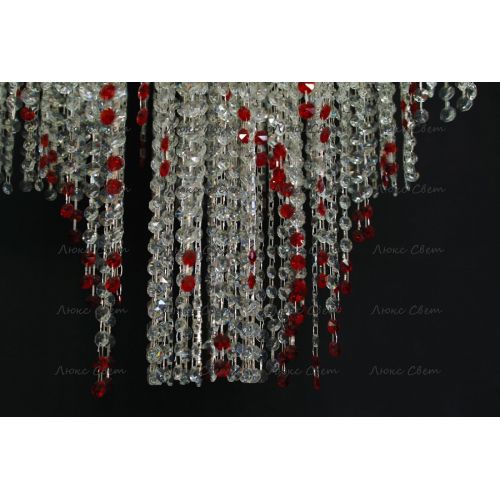 Люстра Вьюга длинная красная в Подольске Гусь Хрустальный