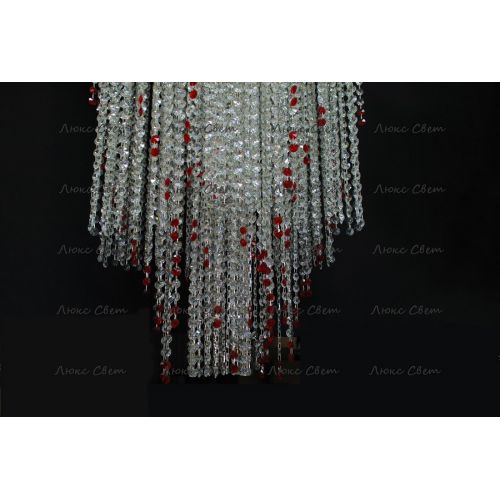 Люстра Вьюга длинная красная в Подольске Гусь Хрустальный