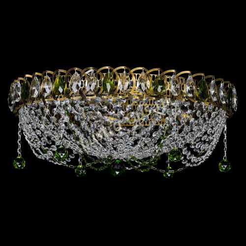 Люстра Жасмин №1 под бронзу зеленая в Подольске Гусь Хрустальный