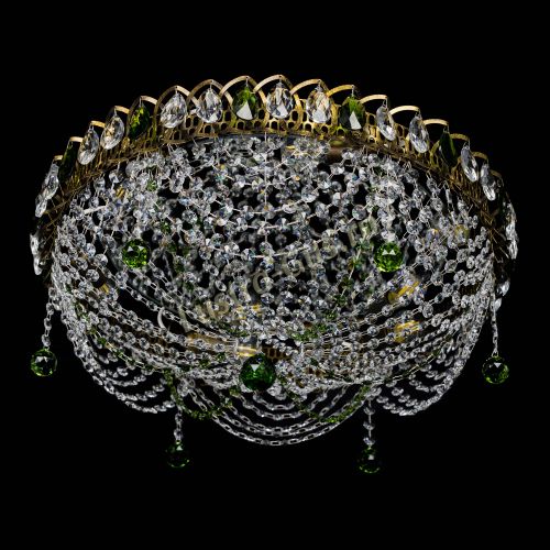 Люстра Жасмин №1 под бронзу зеленая в Подольске Гусь Хрустальный