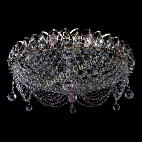 Люстра Жасмин №1 розовая в Подольске Гусь Хрустальный