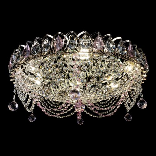 Люстра Жасмин №1 розовая в Подольске Гусь Хрустальный