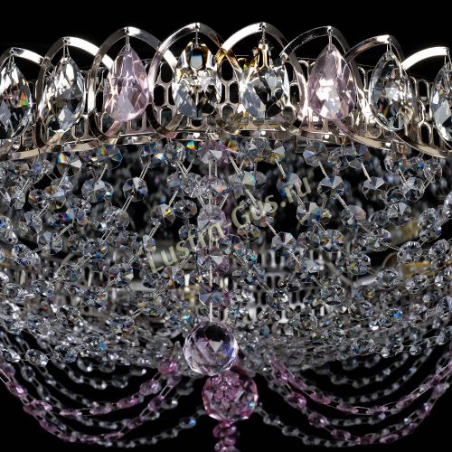 Люстра Жасмин №1 розовая в Подольске Гусь Хрустальный