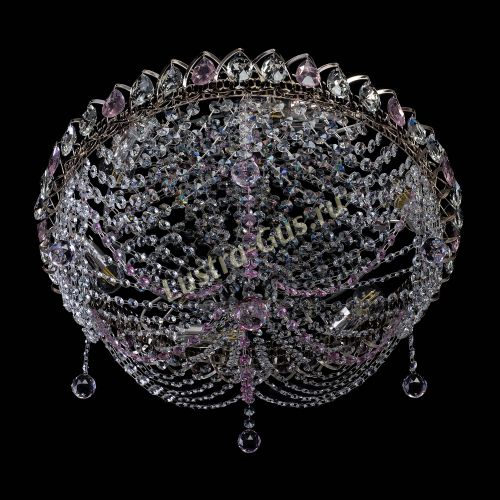 Люстра Жасмин №1 розовая в Подольске Гусь Хрустальный