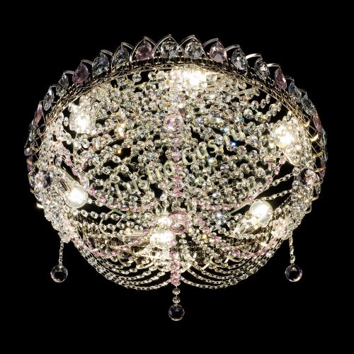 Люстра Жасмин №1 розовая в Подольске Гусь Хрустальный