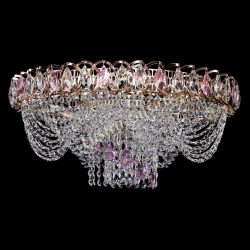 Люстра Жасмин Каскад розовый в Подольске Гусь Хрустальный