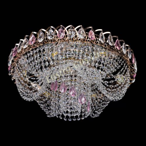 Люстра Жасмин Каскад розовый в Подольске Гусь Хрустальный