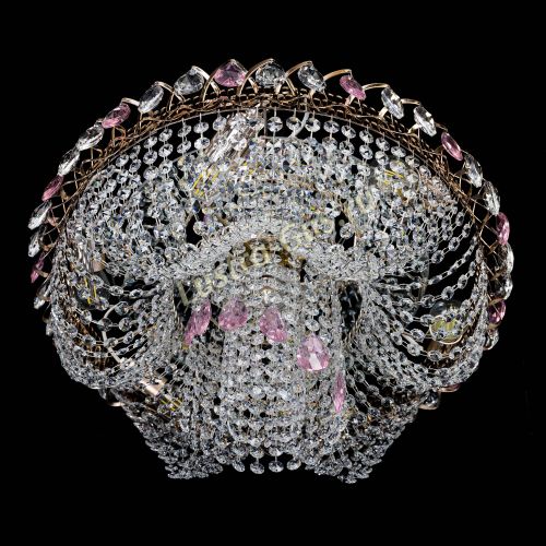 Люстра Жасмин Каскад розовый в Подольске Гусь Хрустальный