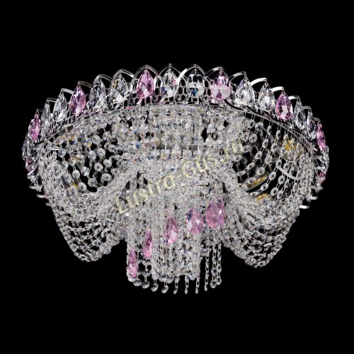 Люстра Жасмин Каскад розовый в Подольске Гусь Хрустальный