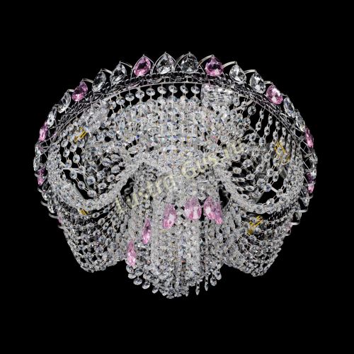 Люстра Жасмин Каскад розовый в Подольске Гусь Хрустальный