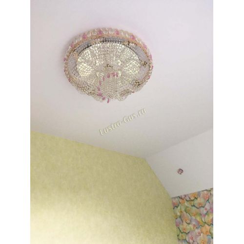 Люстра Жасмин Каскад розовый в Подольске Гусь Хрустальный