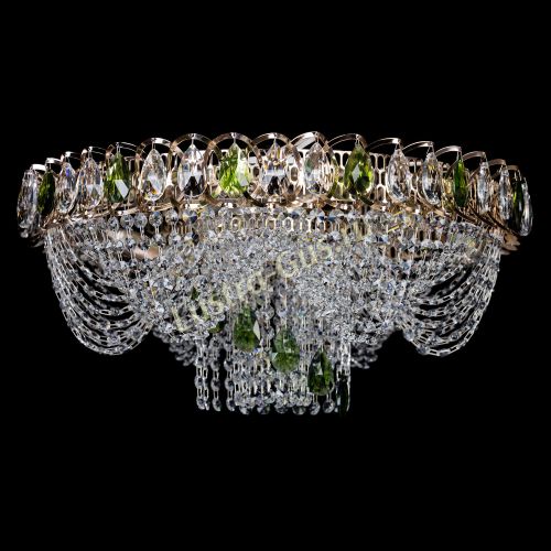 Люстра Жасмин Каскад зеленый в Подольске Гусь Хрустальный