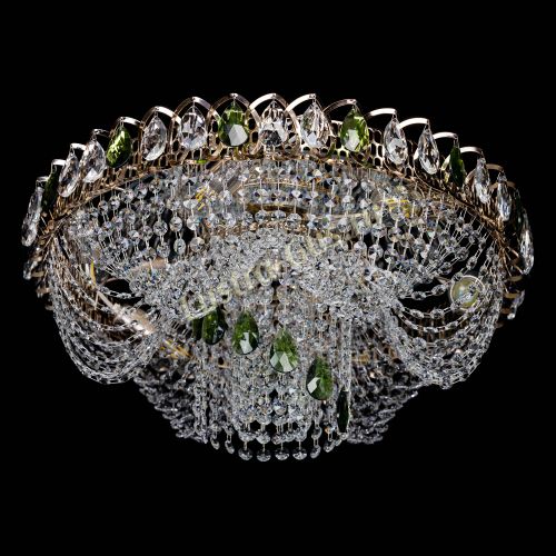 Люстра Жасмин Каскад зеленый в Подольске Гусь Хрустальный