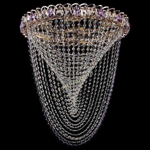 Люстра ﻿Жасмин Веер фиолетовая в Подольске Гусь Хрустальный