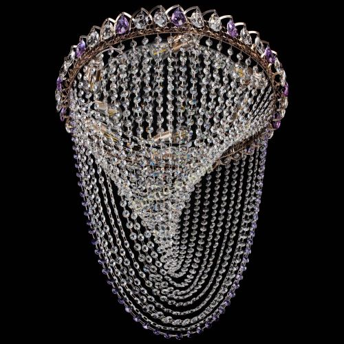 Люстра ﻿Жасмин Веер фиолетовая в Подольске Гусь Хрустальный