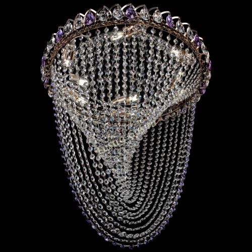 Люстра ﻿Жасмин Веер фиолетовая в Подольске Гусь Хрустальный